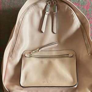 Splendid Beige Leather Backpack